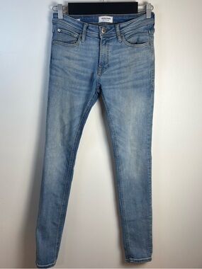 Jack & Jones Men’s Liam Light Blue Skinny Jeans, Size 29x32, Slim Fit, Everyday